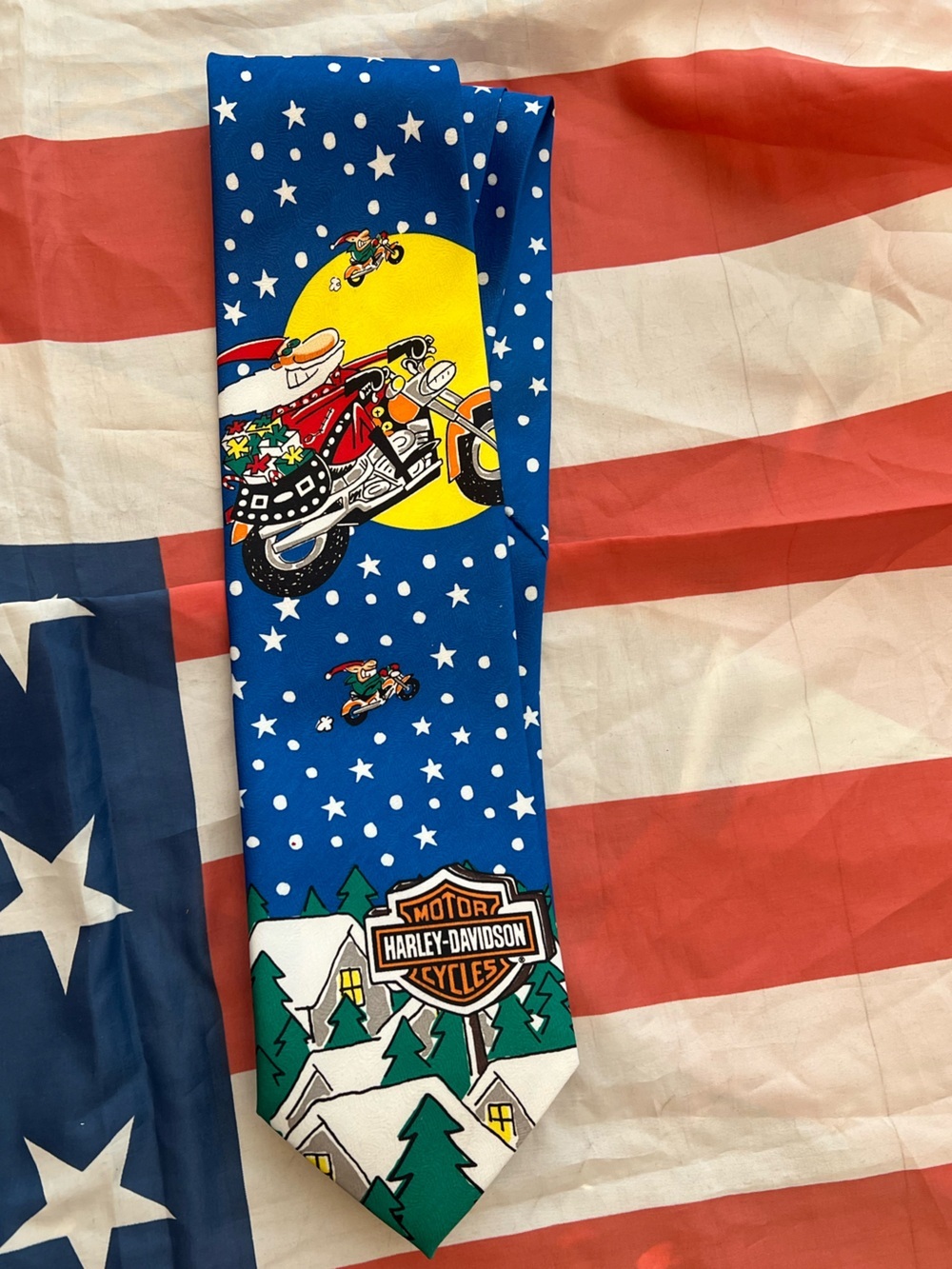 Harley-Davidson Blue Motorcycle Novelty Tie Harley Davidson Santa tie Christmas